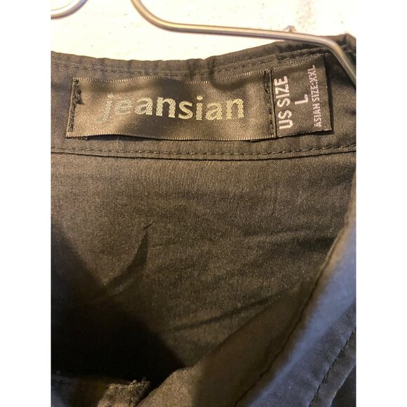 Mens Long Sleeve Button up Shirt Black Floral koi Design Large Club - Picture 5 of 5